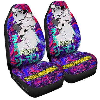 Pochita Car Seat Covers Custom Chainsaw Man Anime