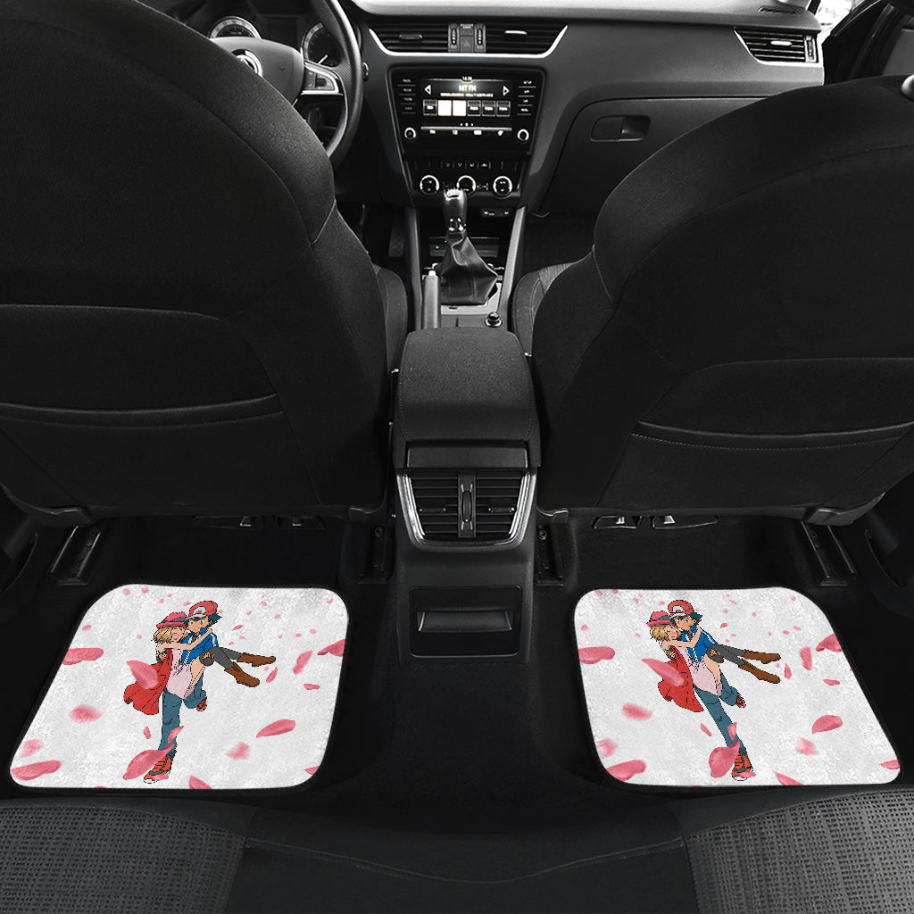 Pokemon Anime Car Floor Mats - Ash Ketchum Satoshi And Shy Serena Princess Hug Car Mats Ci110102
