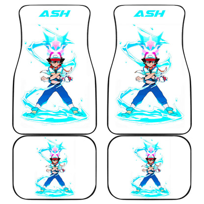 Pokemon Anime Car Floor Mats - Ash Ketchum Satoshi Blue Lightning Power Car Mats Ci110201
