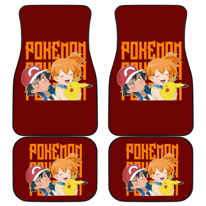 Pokemon Anime Car Floor Mats - Ash Ketchum Satoshi Jealous With Pikachu And Kasumi Misty Car Mats Ci111203