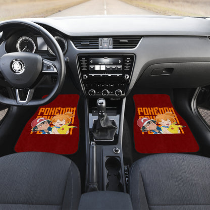 Pokemon Anime Car Floor Mats - Ash Ketchum Satoshi Jealous With Pikachu And Kasumi Misty Car Mats Ci111203