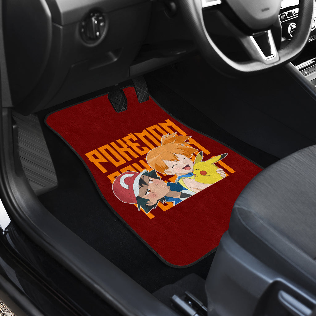Pokemon Anime Car Floor Mats - Ash Ketchum Satoshi Jealous With Pikachu And Kasumi Misty Car Mats Ci111203