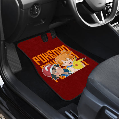 Pokemon Anime Car Floor Mats - Ash Ketchum Satoshi Jealous With Pikachu And Kasumi Misty Car Mats Ci111203