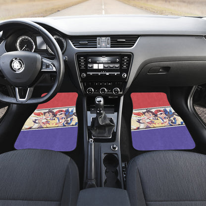 Pokemon Anime Car Floor Mats - Ash Ketchum Satoshi Pikachu Lucario And Girlfriend Car Mats Ci110205