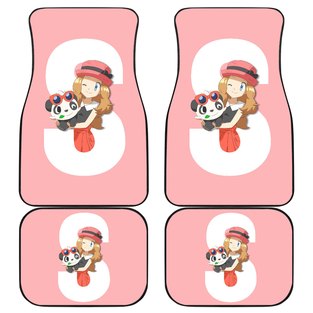 Pokemon Anime  Car Floor Mats - Chibi Serena With Panda Blink An Eye Car Mats Ci110803