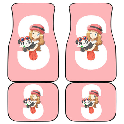 Pokemon Anime  Car Floor Mats - Chibi Serena With Panda Blink An Eye Car Mats Ci110803