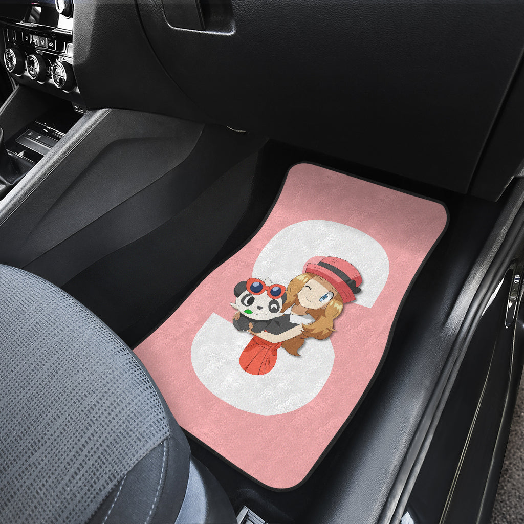 Pokemon Anime  Car Floor Mats - Chibi Serena With Panda Blink An Eye Car Mats Ci110803