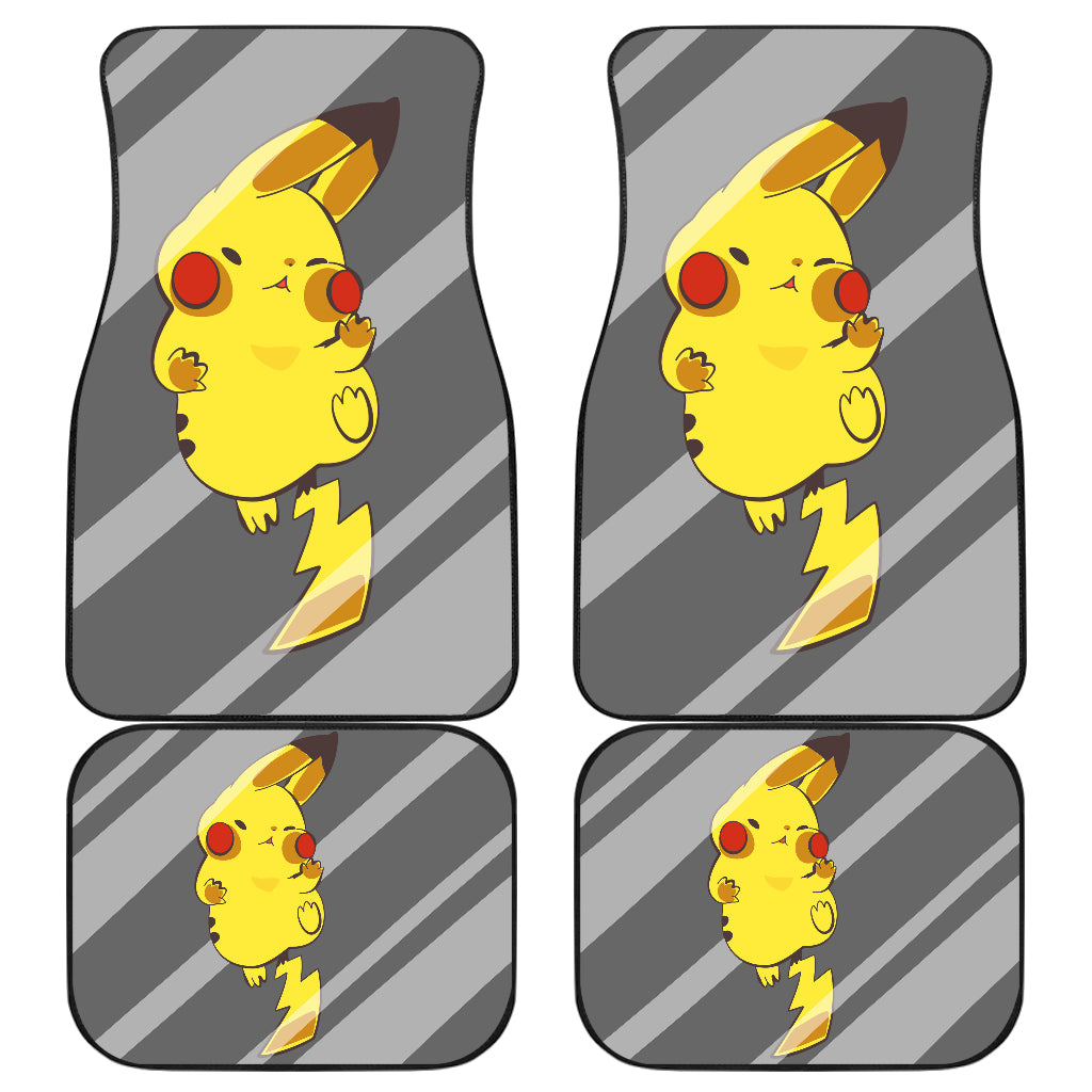 Pokemon Anime Car Floor Mats - Cute Fat Pikachu On The Glass Car Mats Ci110303