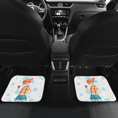Pokemon Anime  Car Floor Mats - Energetic Kasumi Misty Smiling Holding Poke Ball Car Mats Ci111301