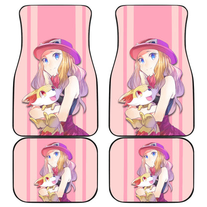 Pokemon Anime  Car Floor Mats - Fennekin Red Fox With Serena Ombre Hair Girl Car Mats Ci110601
