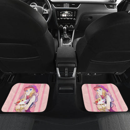 Pokemon Anime  Car Floor Mats - Fennekin Red Fox With Serena Ombre Hair Girl Car Mats Ci110601