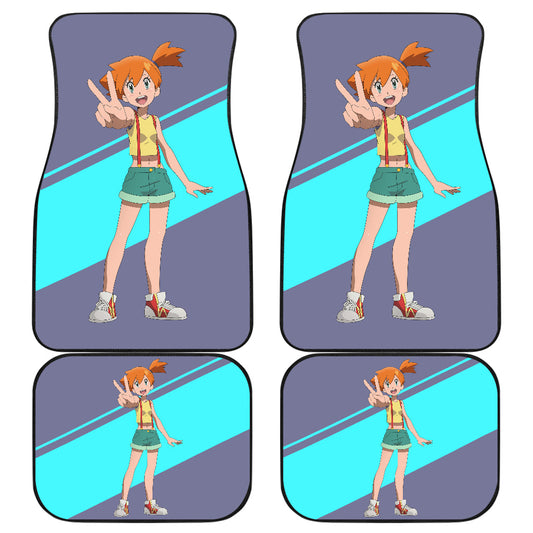 Pokemon Anime Car Floor Mats - Happy Smiling Kasumi Misty Hi Sign Artwork Car Mats Ci111202