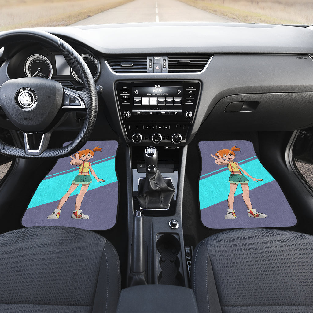 Pokemon Anime Car Floor Mats - Happy Smiling Kasumi Misty Hi Sign Artwork Car Mats Ci111202