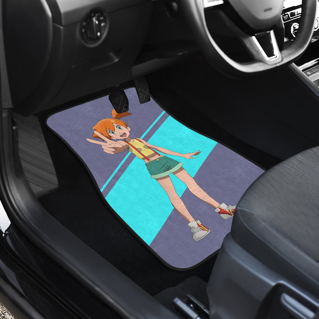 Pokemon Anime Car Floor Mats - Happy Smiling Kasumi Misty Hi Sign Artwork Car Mats Ci111202