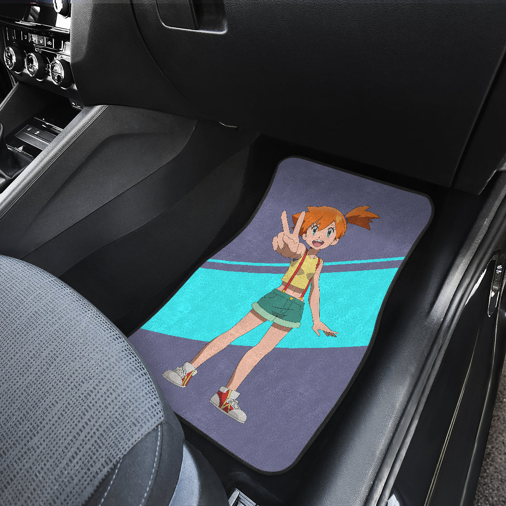 Pokemon Anime Car Floor Mats - Happy Smiling Kasumi Misty Hi Sign Artwork Car Mats Ci111202
