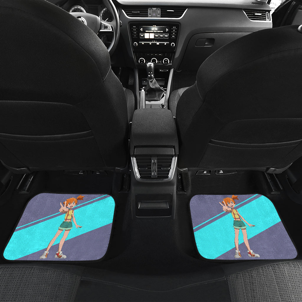 Pokemon Anime Car Floor Mats - Happy Smiling Kasumi Misty Hi Sign Artwork Car Mats Ci111202