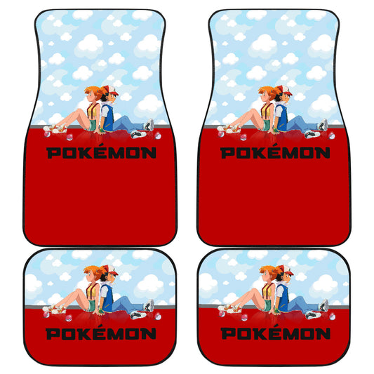 Pokemon Anime  Car Floor Mats - Kasumi Misty And Satoshi Sitting Cloud Patterns Car Mats Ci111302