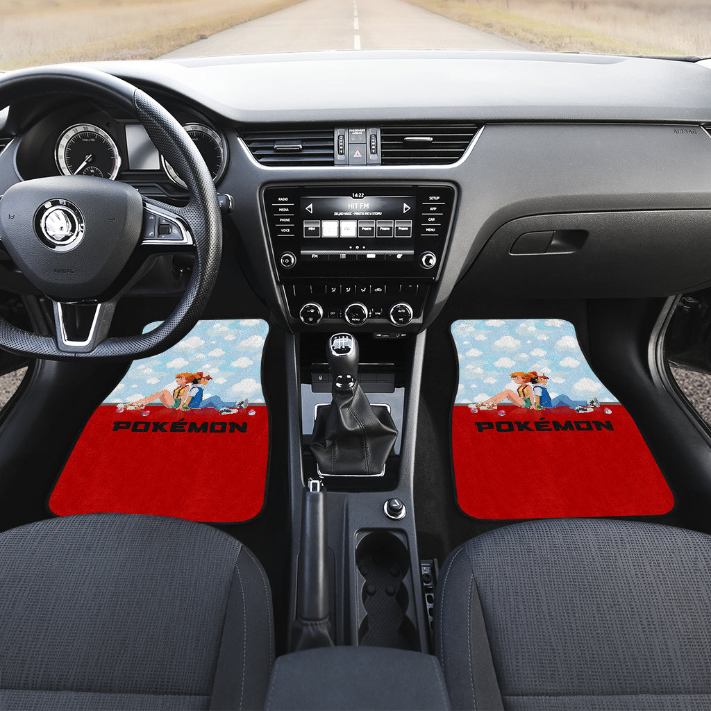Pokemon Anime  Car Floor Mats - Kasumi Misty And Satoshi Sitting Cloud Patterns Car Mats Ci111302