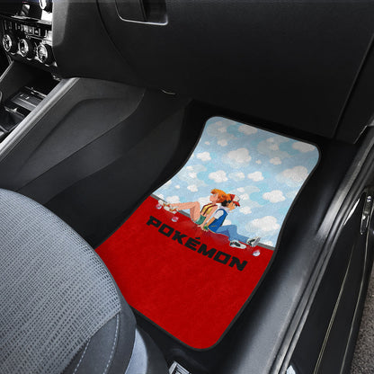 Pokemon Anime  Car Floor Mats - Kasumi Misty And Satoshi Sitting Cloud Patterns Car Mats Ci111302