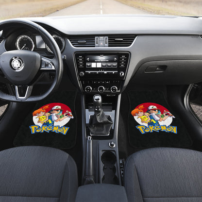 Pokemon Anime Car Floor Mats - Naughty Ash Ketchum Satoshi With Tired Pikachu And Kasumi Misty Car Mats Ci111201