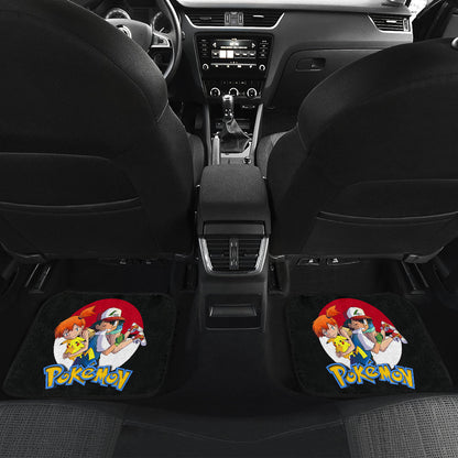Pokemon Anime Car Floor Mats - Naughty Ash Ketchum Satoshi With Tired Pikachu And Kasumi Misty Car Mats Ci111201