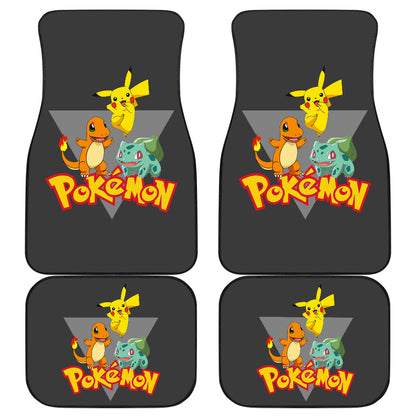 Pokemon Anime  Car Floor Mats - Pikachu Charmander Squirtle Cute Group Playing Car Mats Ci111001