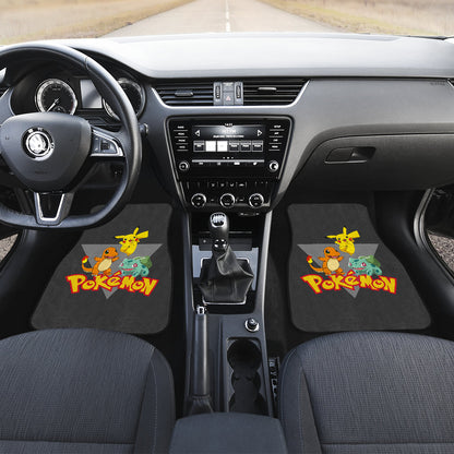 Pokemon Anime  Car Floor Mats - Pikachu Charmander Squirtle Cute Group Playing Car Mats Ci111001