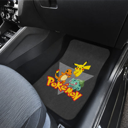 Pokemon Anime  Car Floor Mats - Pikachu Charmander Squirtle Cute Group Playing Car Mats Ci111001