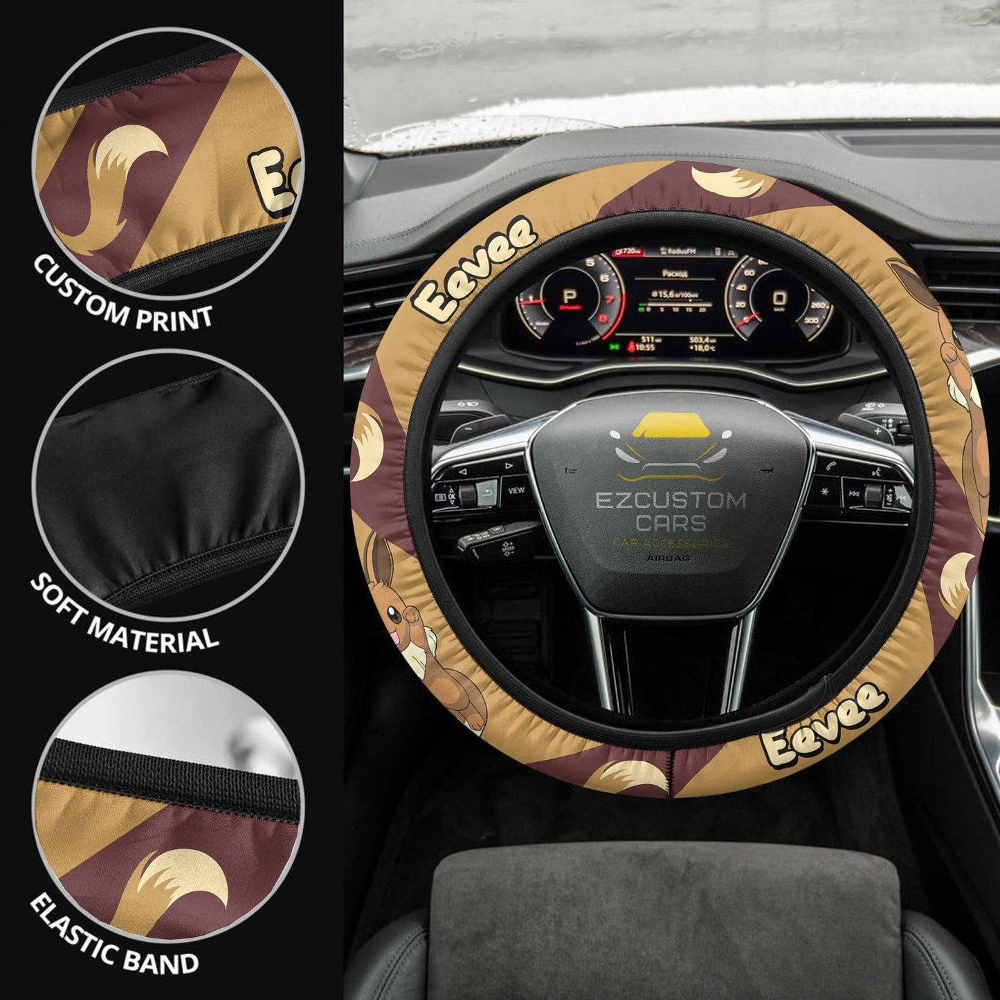 Pokemon Anime Steering Wheel Cover Eevee