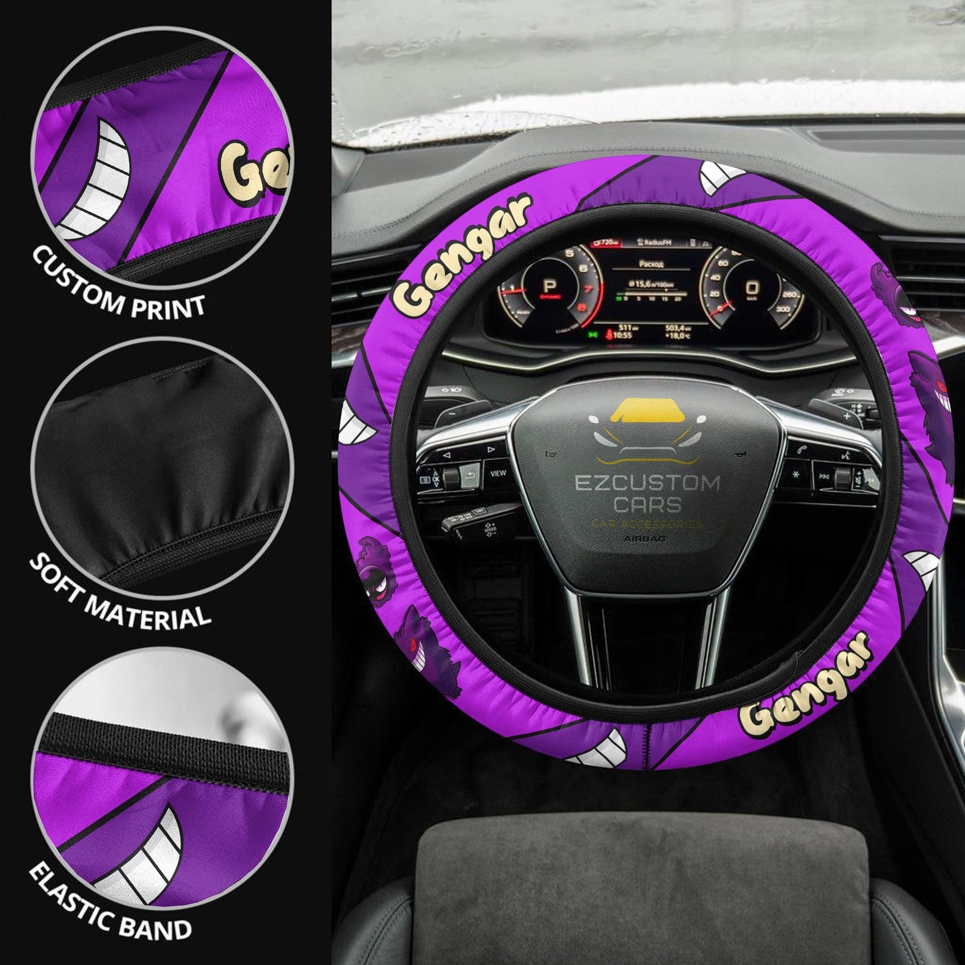 Pokemon Anime Steering Wheel Cover Gengar