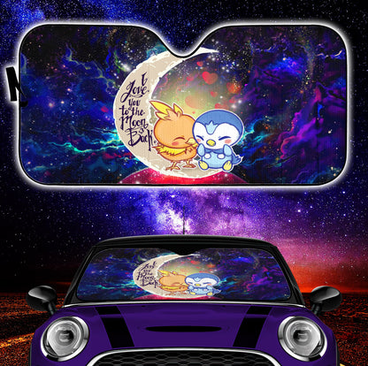 Pokemon Torchic Piplup Love You To The Moon Galaxy Car Auto Sunshades