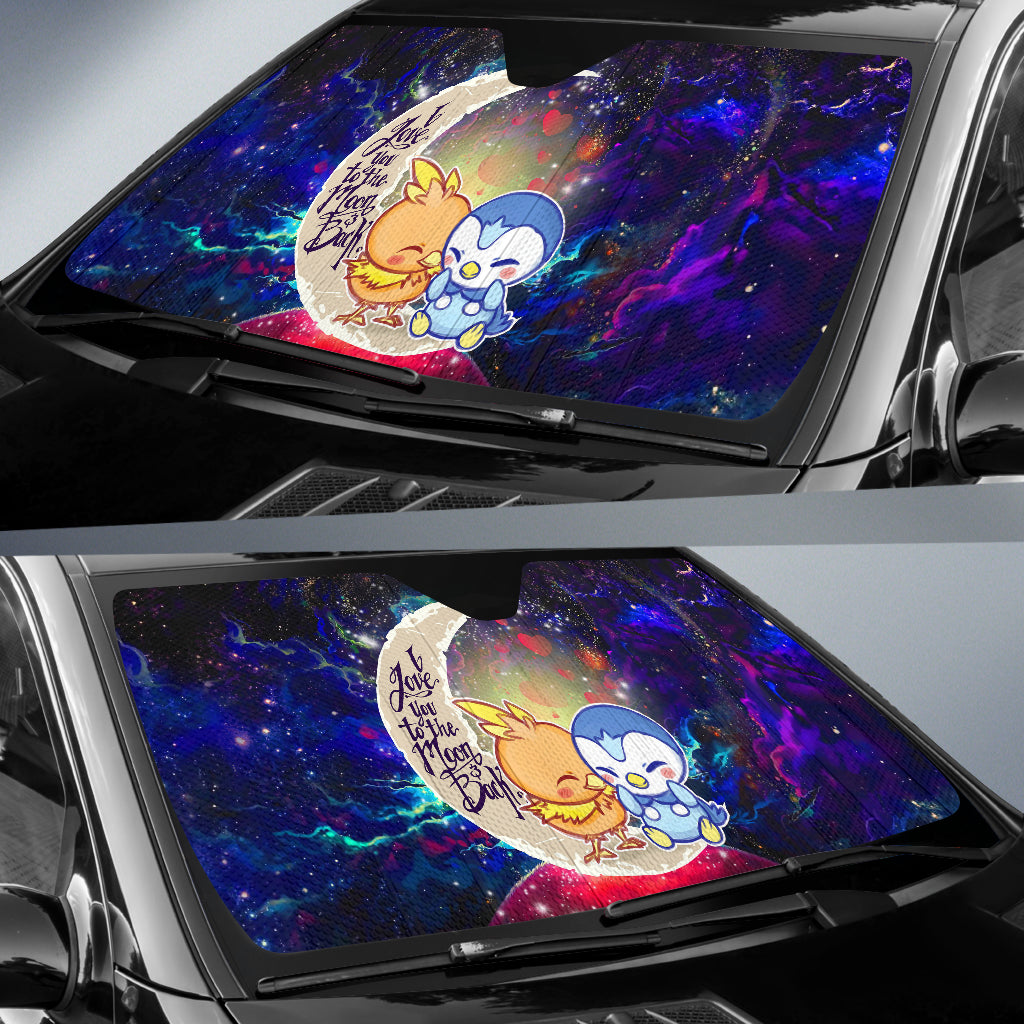 Pokemon Torchic Piplup Love You To The Moon Galaxy Car Auto Sunshades