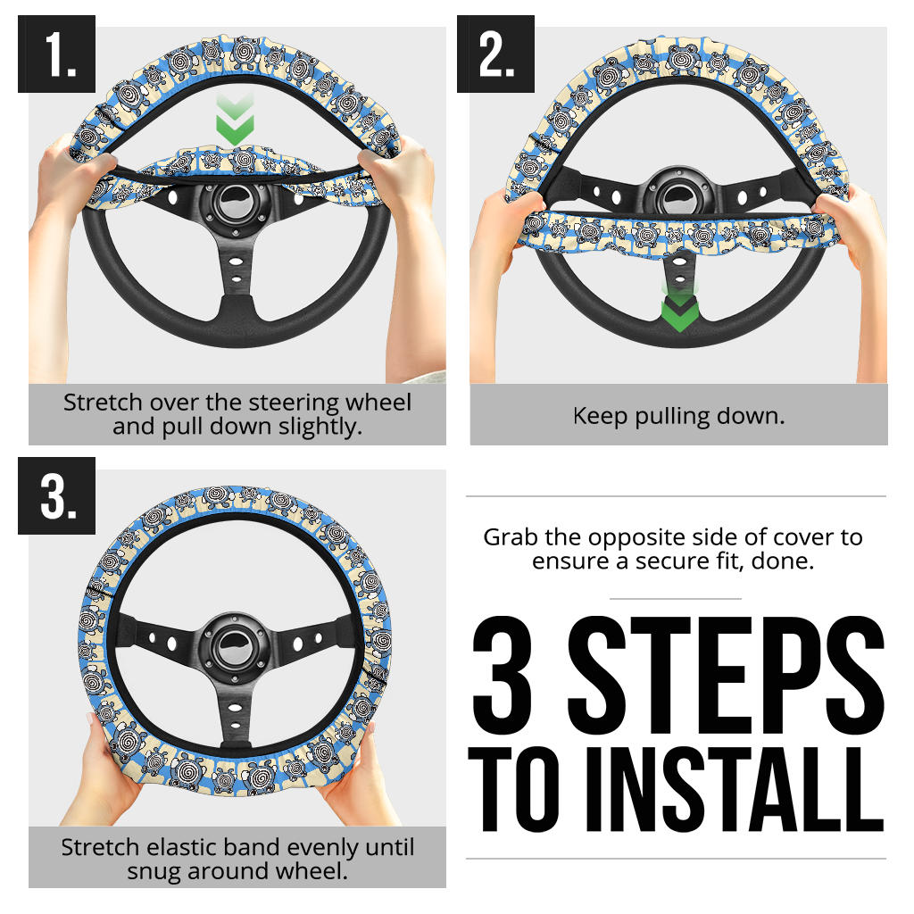 Poliwhirl Premium Custom Car Steering Wheel Cover
