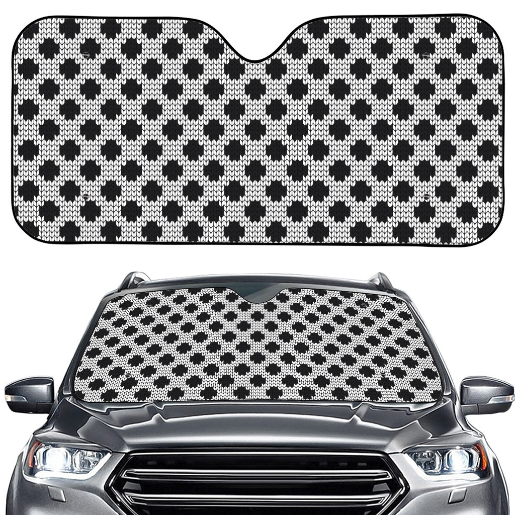 Polka Dot Knitted Pattern Print Car Windshield Sun Shade