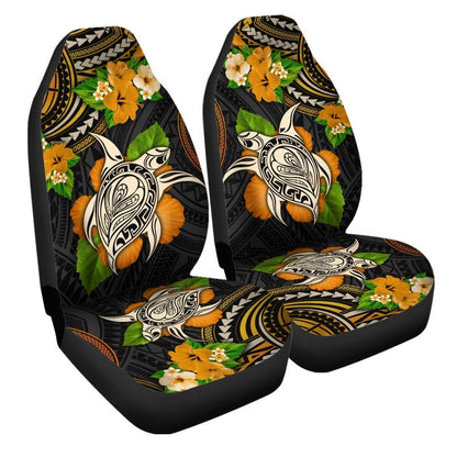 Polynesian Turtle Car Seat Covers Custom Hibiscus Flower