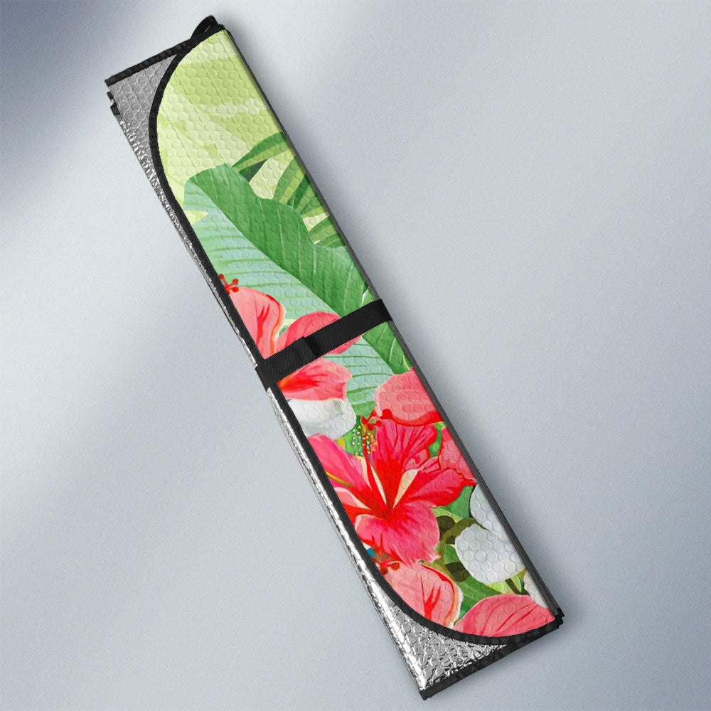 Polynesian Turtle Car Sunshade Custom Flowers Car Accessories