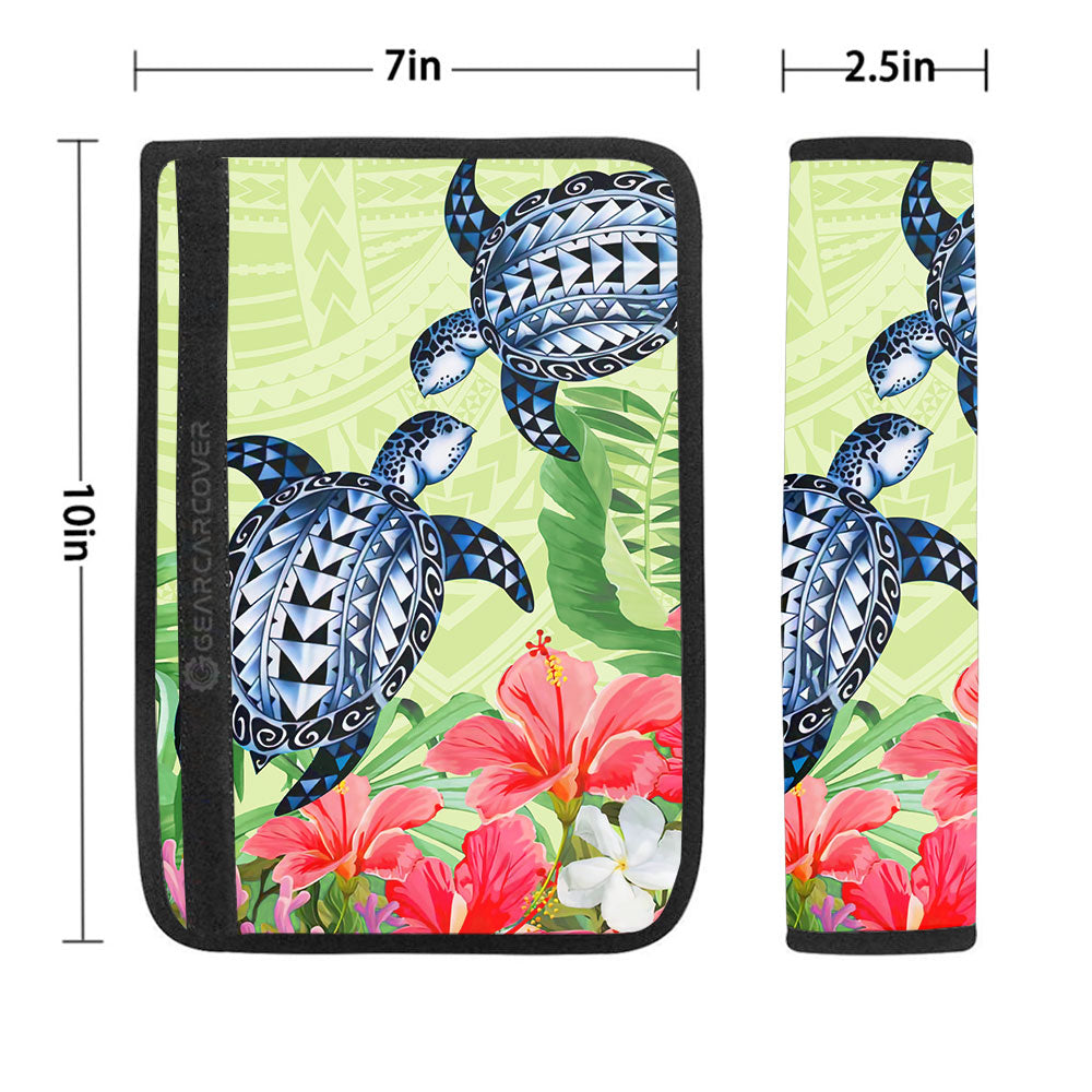 Polynesian Turtle Seat Belt Covers Custom Flowers Car Accessories