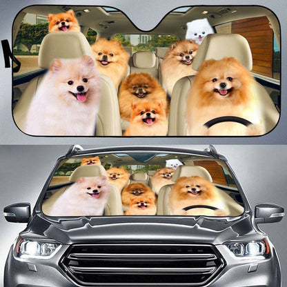 Pomeranian Car All Over Printed 3D Sun Shade
