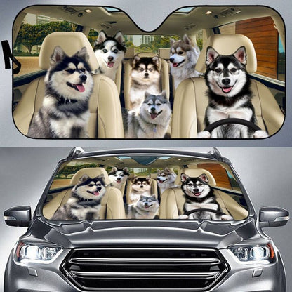 Pomsky Car All Over Printed 3D Sun Shade
