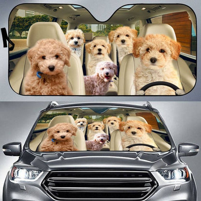 Poochon Car All Over Printed 3D Sun Shade