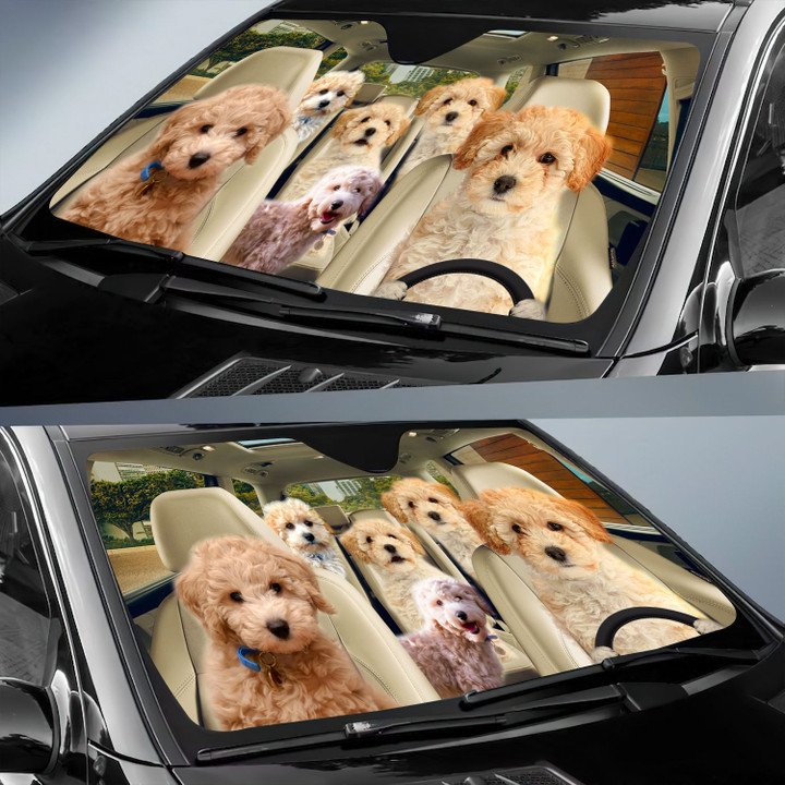 Poochon Car All Over Printed 3D Sun Shade