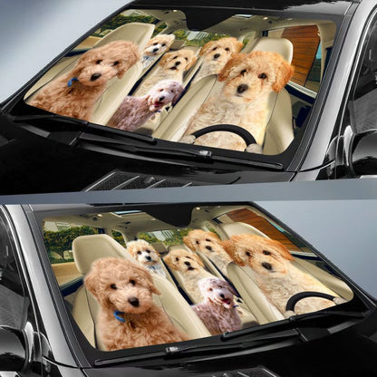 Poochon Car All Over Printed 3D Sun Shade