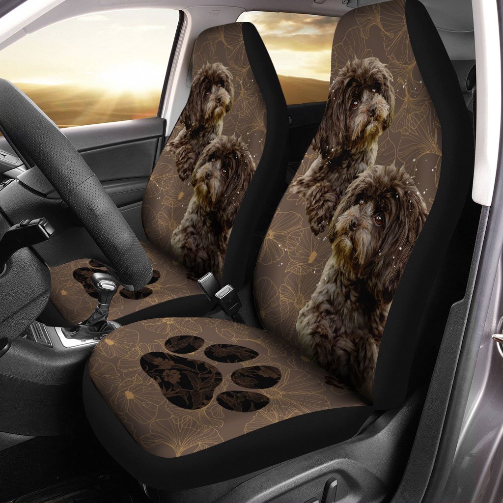 Poodle Car Seat Covers Custom Puppies Dog Car Interior Accessories