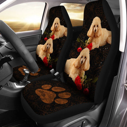 Poodle Car Seat Covers Custom Roses Car Interior Accessories