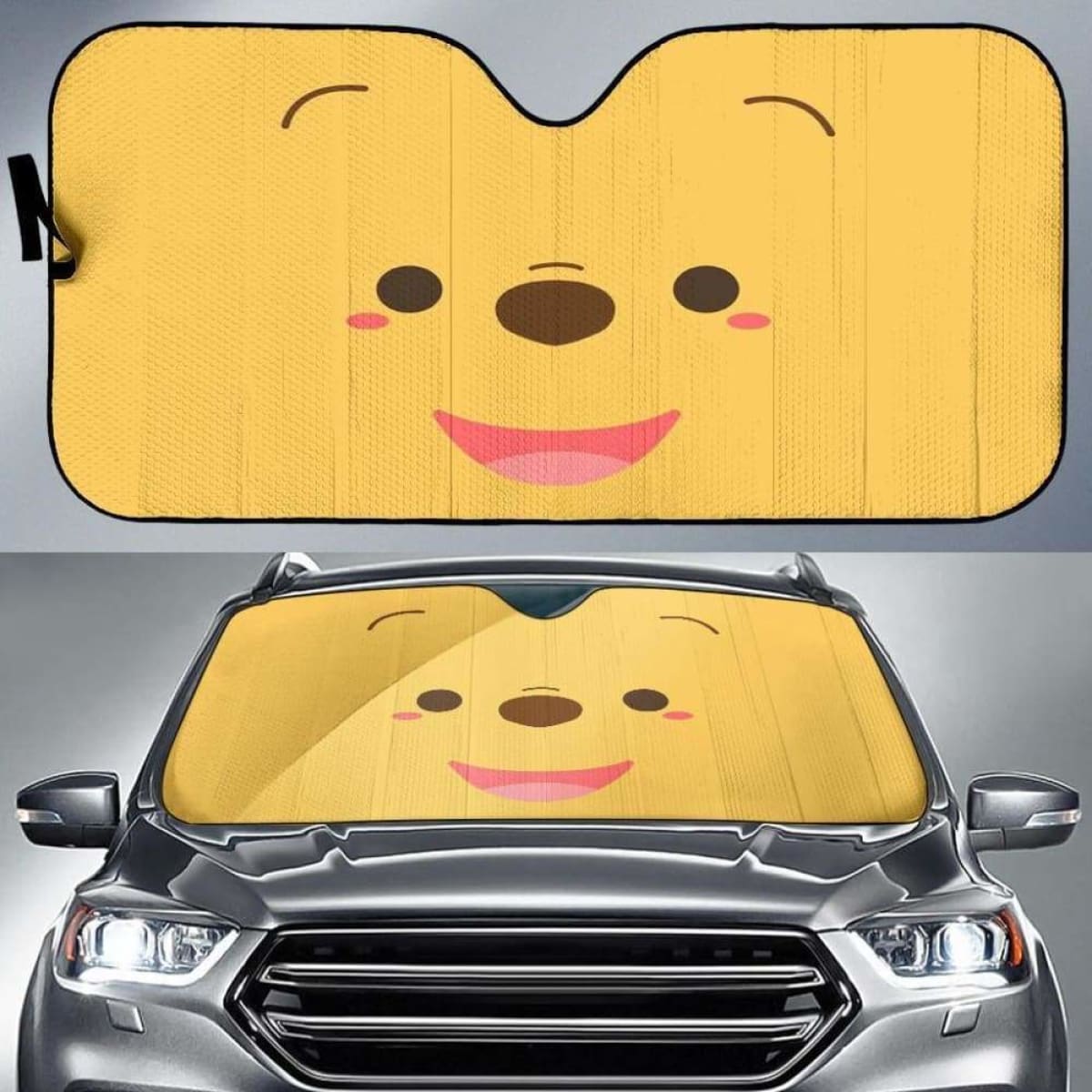 Pooh Face Car Auto Sun Shades Universal Fit 051312