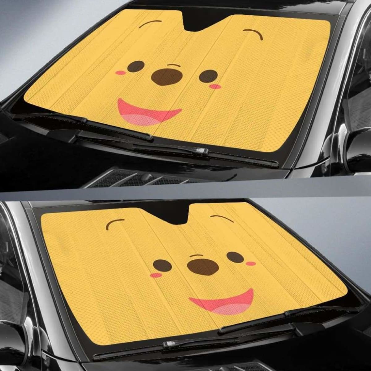 Pooh Face Car Auto Sun Shades Universal Fit 051312