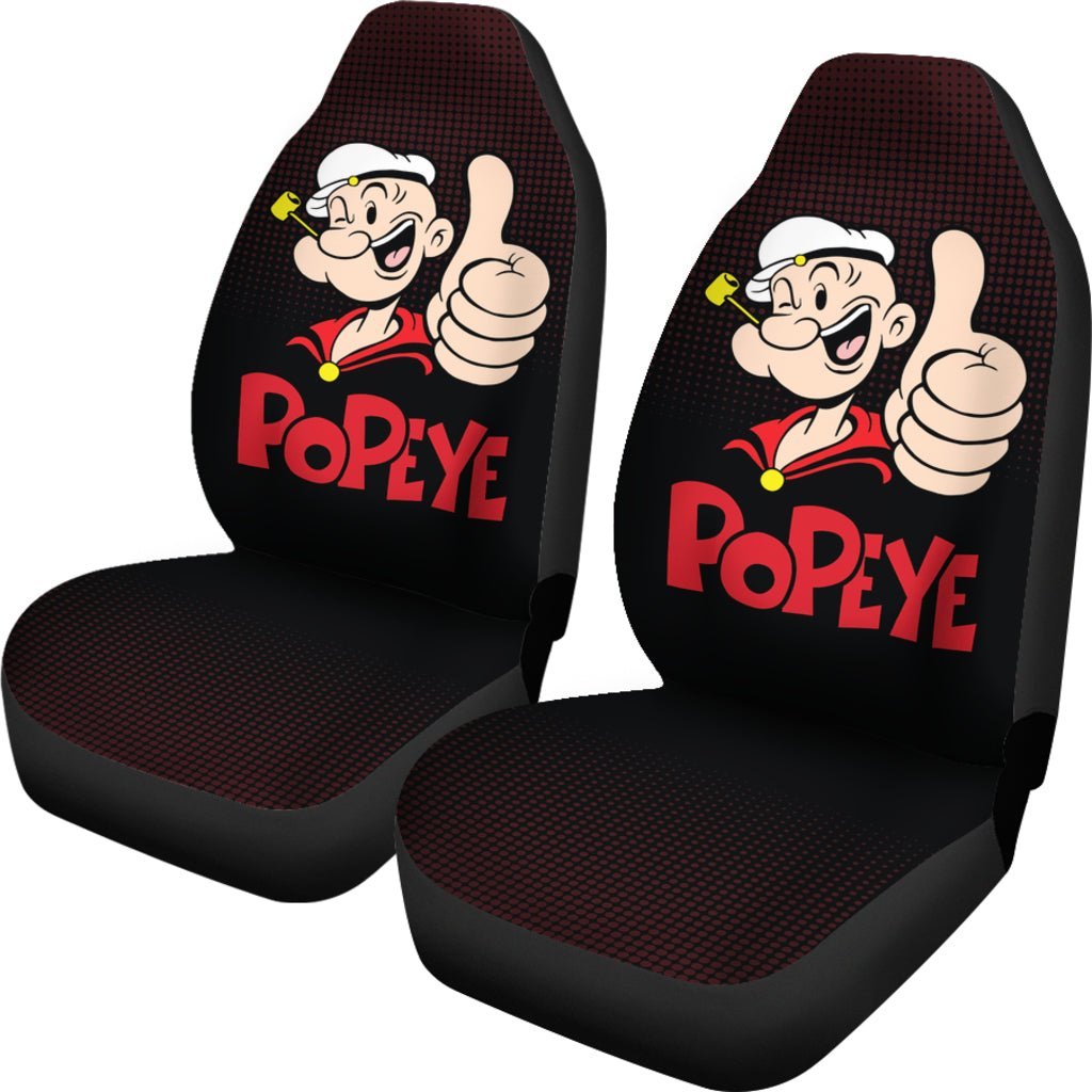 Popeye Car Seat Covers Popeye Halftone Black Car Accessories Ci221109-03