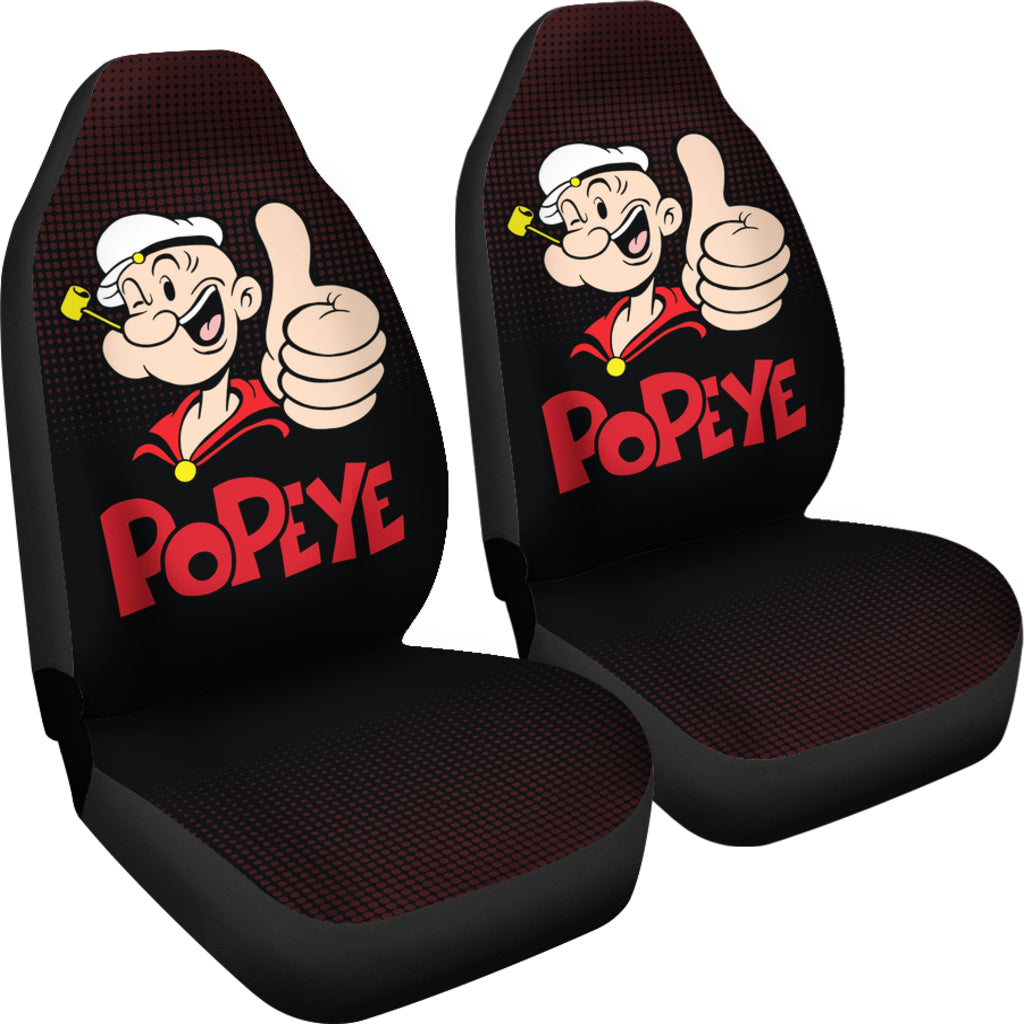 Popeye Car Seat Covers Popeye Halftone Black Car Accessories Ci221109-03
