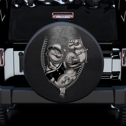 Popeye's Power From Spinach Zipper Car Spare Tire Cover