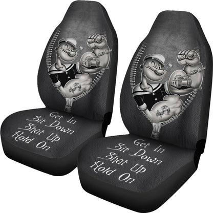 Popeyes Power Get In Sit Down Shut Up And Hold On Car Zipper Car Seat Covers